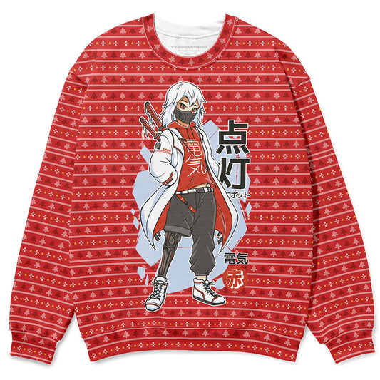 Sudadera fea navideña de samurái de anime