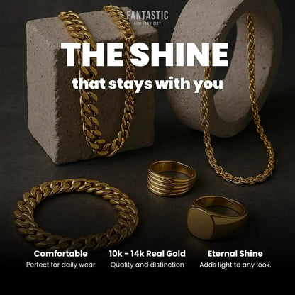 14K Gold- Hollow Figaro Diamond Cut (Pave) Chain