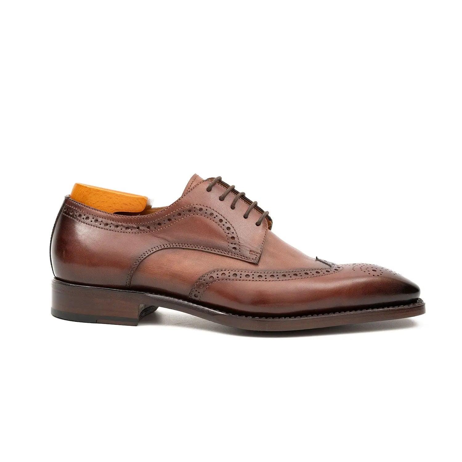 Goodyear welt derby shoes Brogue style Brown