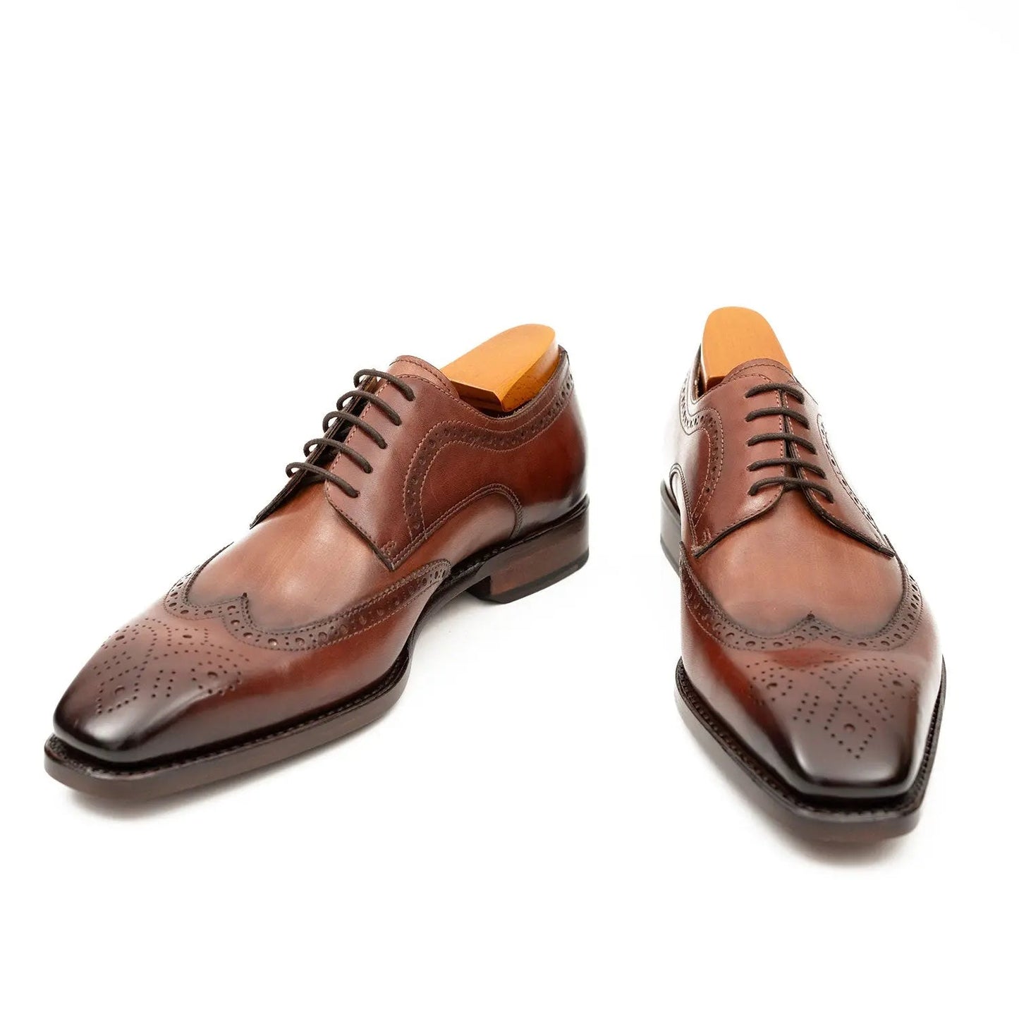 Goodyear welt derby shoes Brogue style Brown