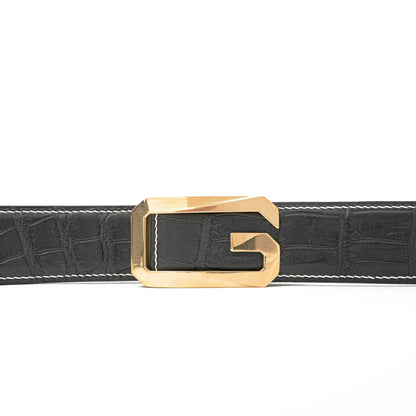 Handcrafted Alligator Leather Belts G-shaped buckle