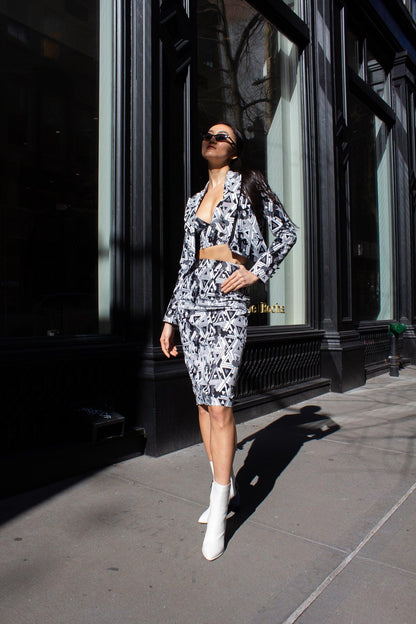 Falda tubo geométrica Amour: falda ajustada y elegante para mujer