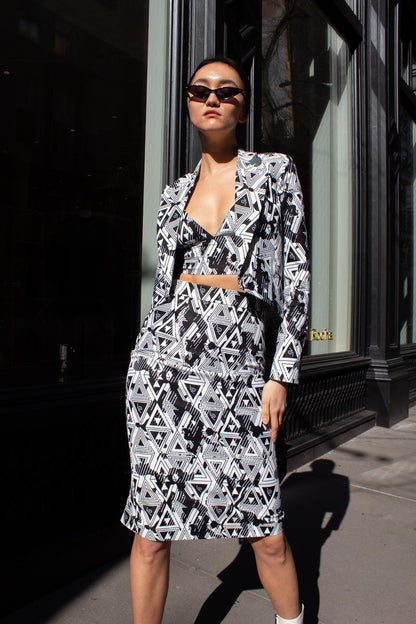 Falda tubo geométrica Amour: falda ajustada y elegante para mujer