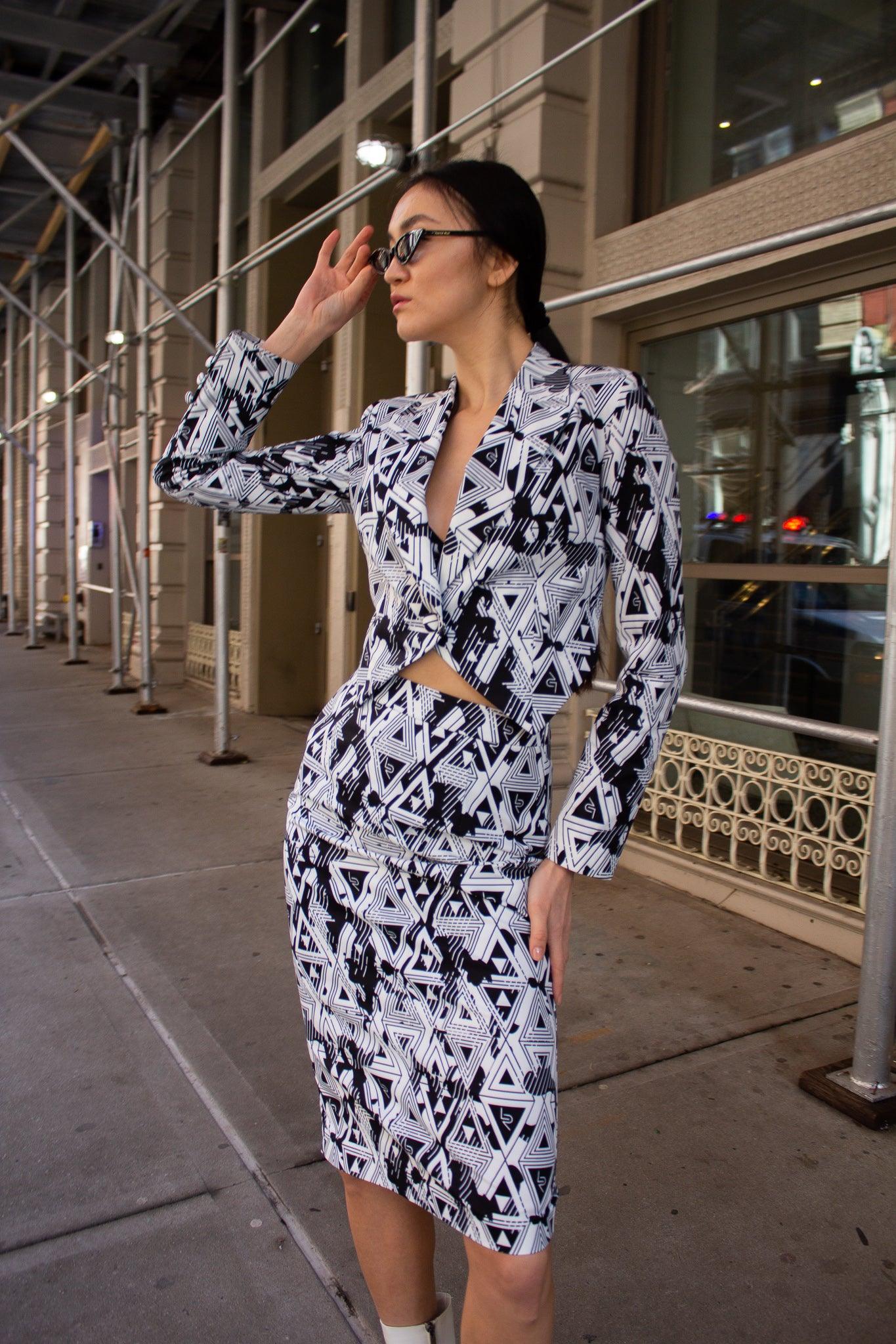 Falda tubo geométrica Amour: falda ajustada y elegante para mujer