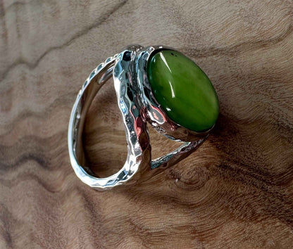 Canadian Jade and Silver Ring (sizes 6-9)
