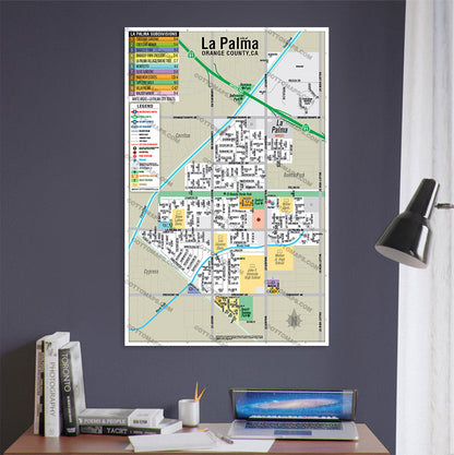 La Palma Map, Orange County - POSTER PRINTS