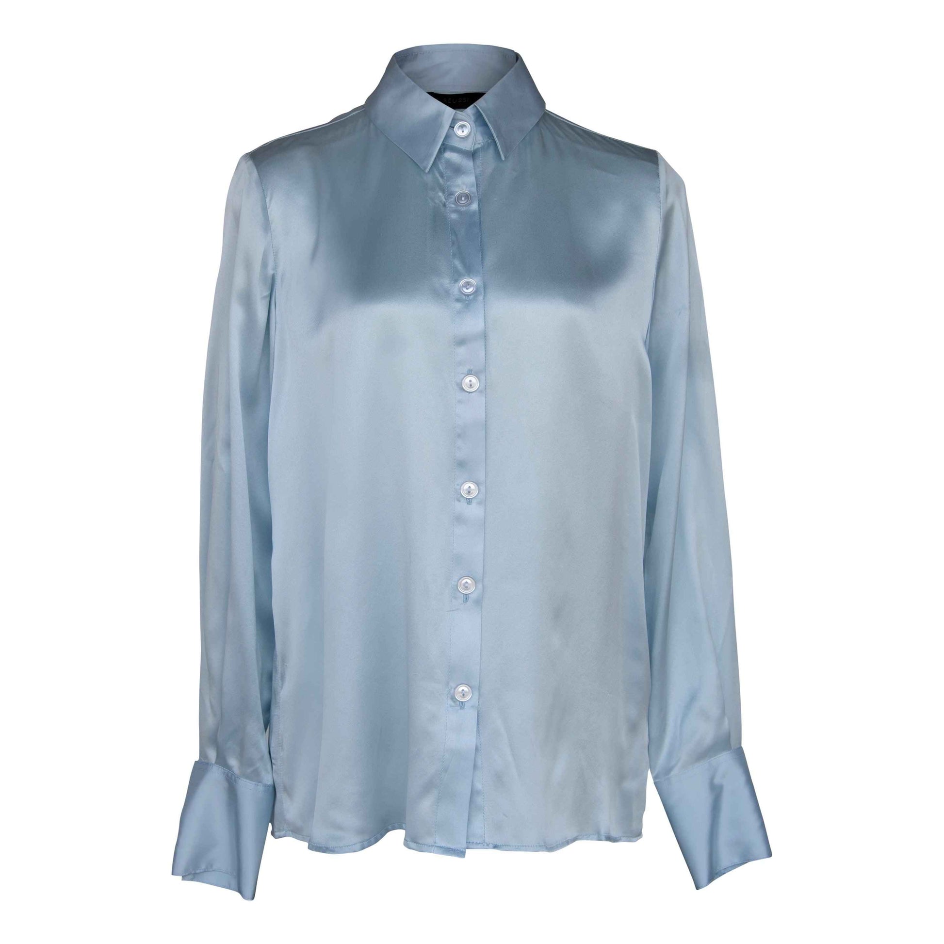Luxe Silk Blouse in Blue – Luxurious Women’s Silk Top
