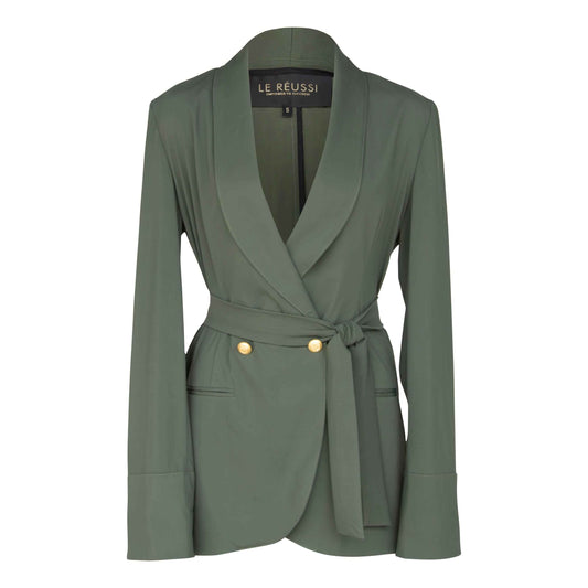 Women's Olive Blazer with Front Buttons – Tailored Blazer for Women