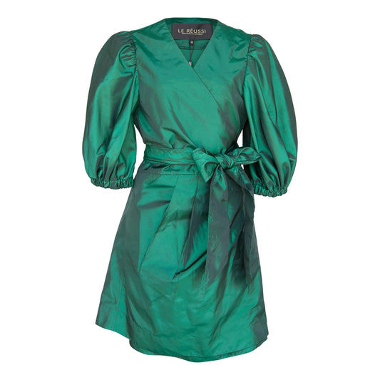 Glimmer Green Wrap Dress – Women’s Elegant Wrap Dress