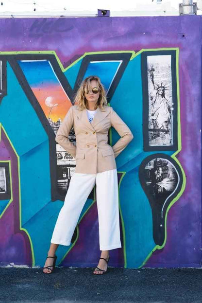 Louise Double-Breasted Wool Blazer – Women’s Classic Style