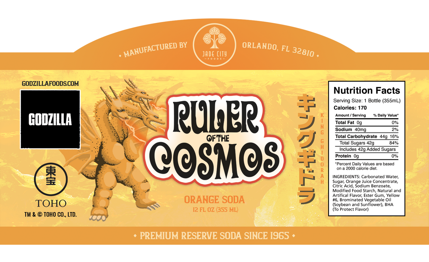 King Ghidorah's Ruler of the Cosmos : Orange Soda