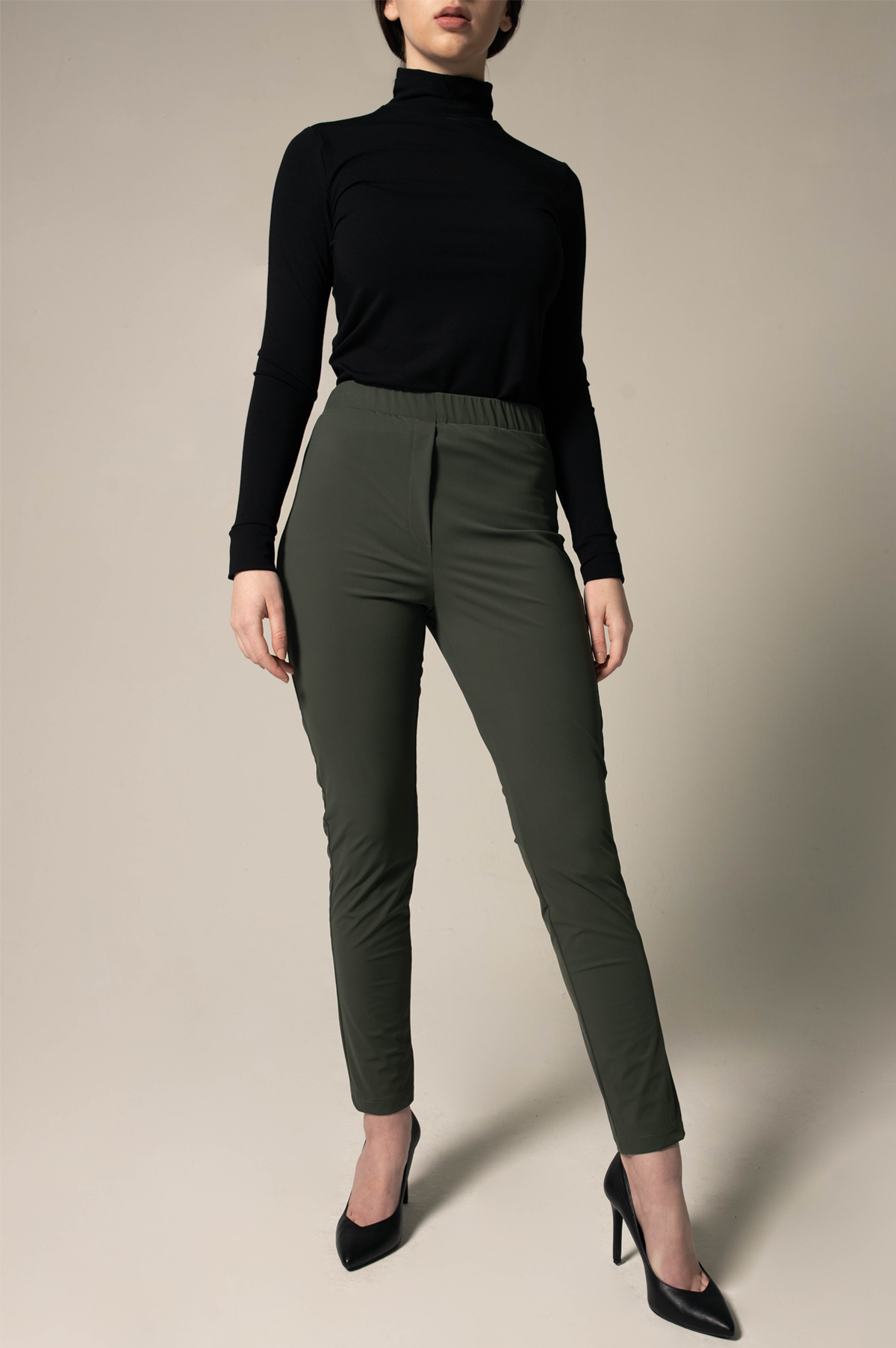 Olive Skinny Pants Womens Trousers - Lolomo!