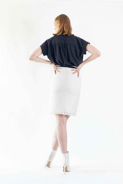 Luxe White Mini Tweed Skirt – Women’s Chic Mini Skirt