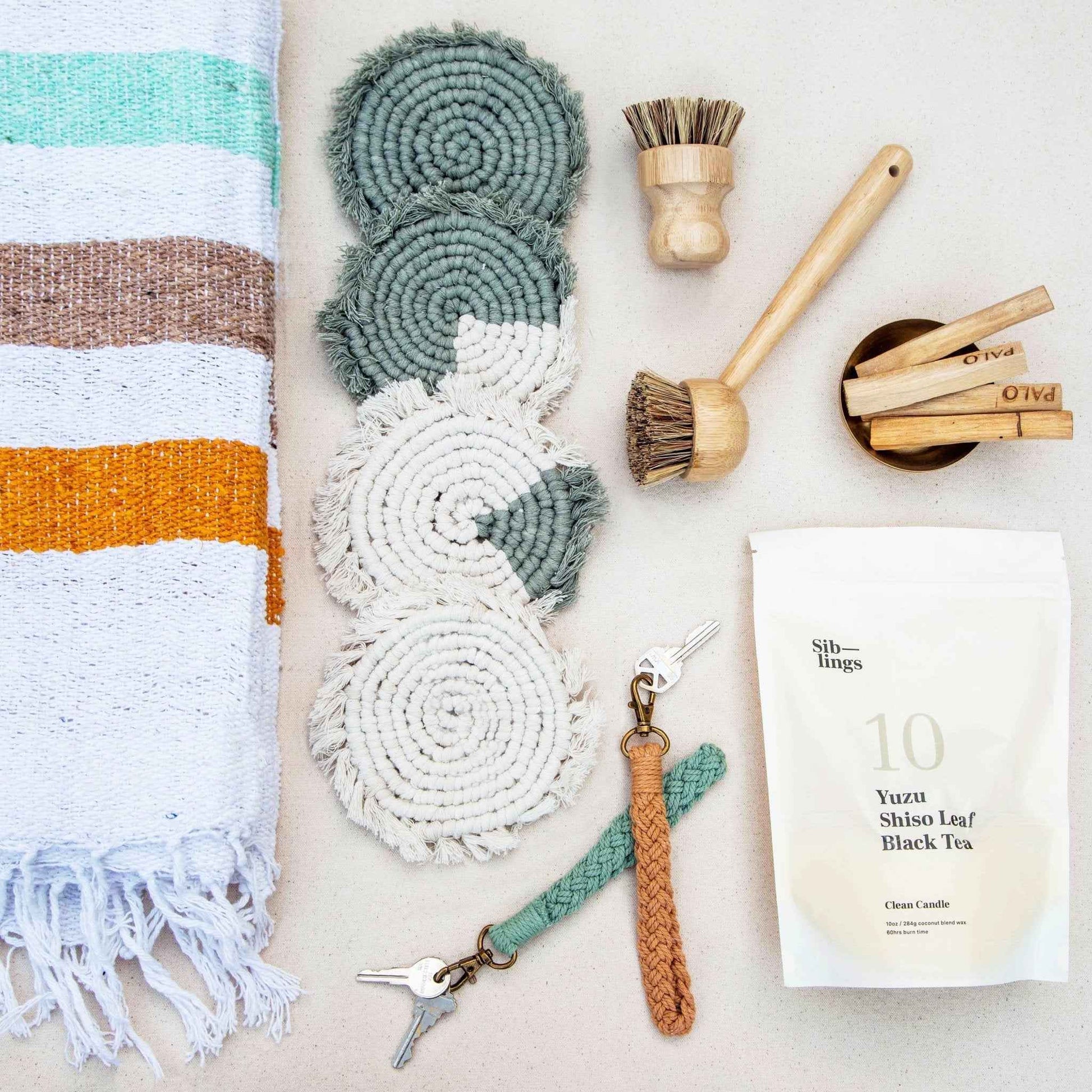 Handmade Macrame Coasters | Set of 4 Boho Drink Mats