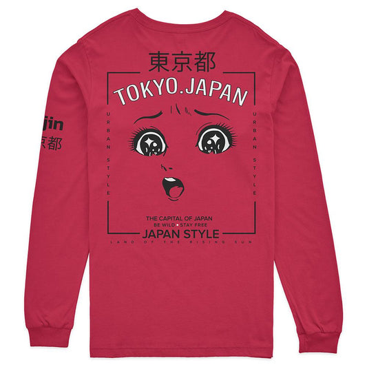 Camiseta de manga larga estilo japonés