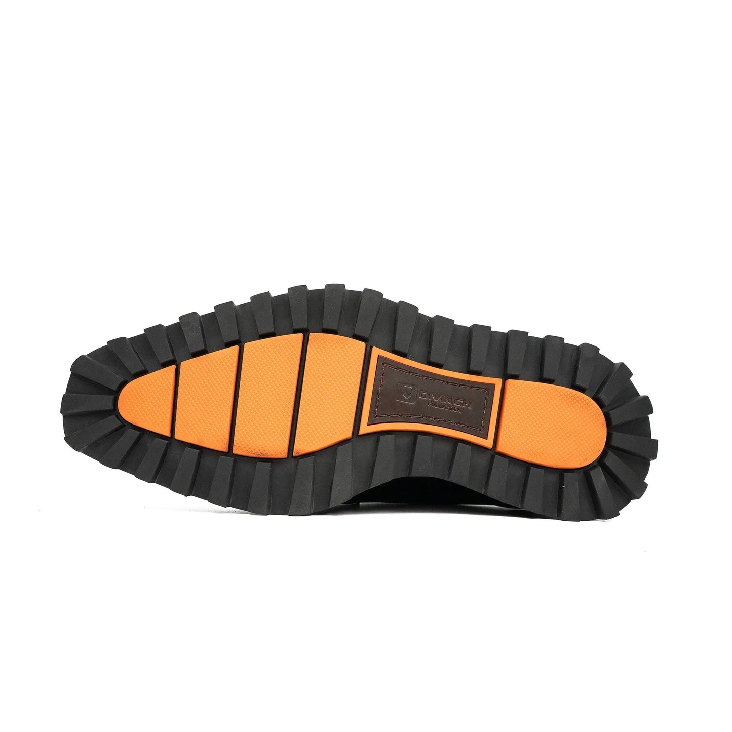 Thick-soled calfskin formal brogue derby shoes Black