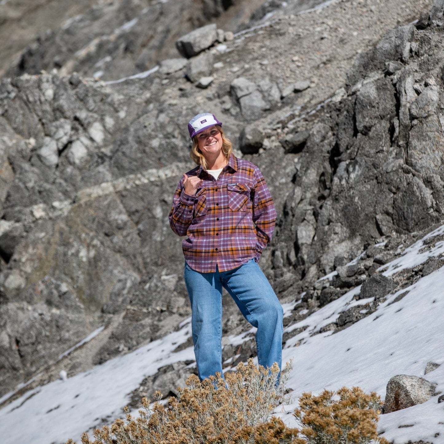 Sombrero plegable de 5 paneles - Morado/Gris 