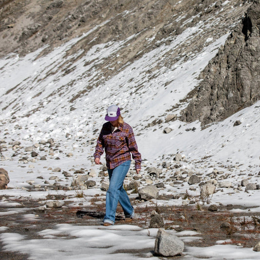 Women's Highland Tech Flannel - Lilac/Gold/Black