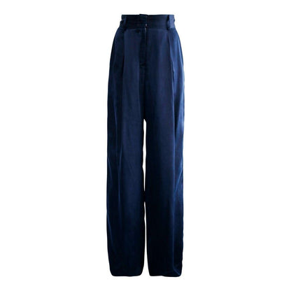 Remi Navy Wide-Leg Pants – Elegant Women's High-Waist Trousers - Lolomo!