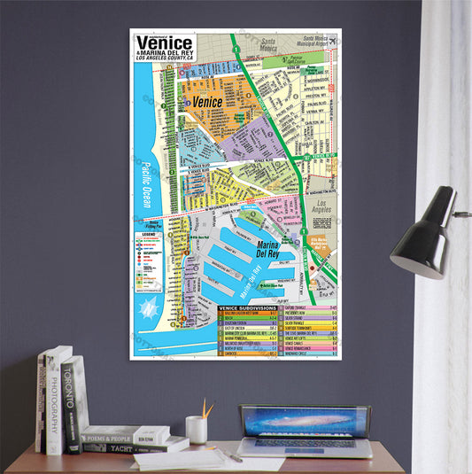 Venice Map, Los Angeles, CA - POSTER PRINTS