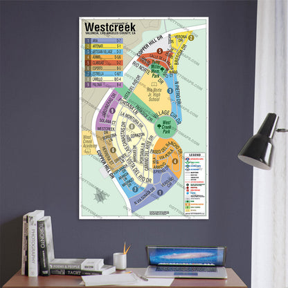 Westcreek Map, Valencia, LA County -  POSTER PRINTS