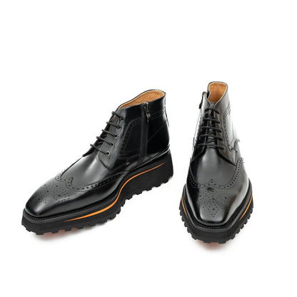 Zipper Brogue Martin Boots 2890 Black