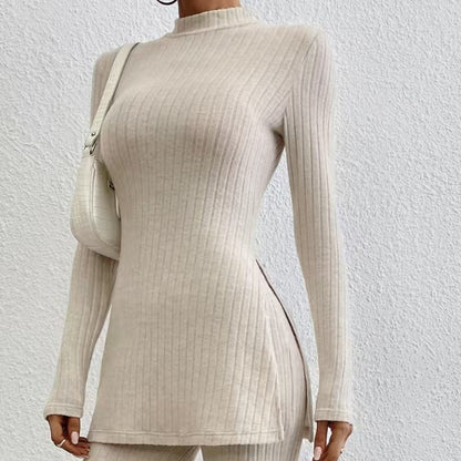 Women’s Ribbed V‑Neck Top & Pants Set