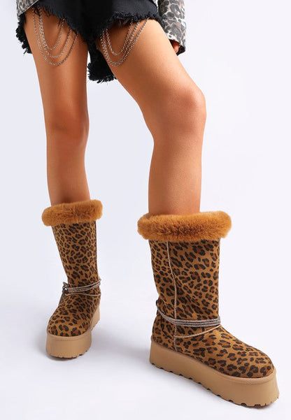 Olonya Fur Collar Anti-Skid Snow Boots
