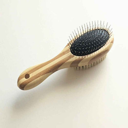 Two-Sided Pet Brush – Bristle & Wire for Shedding & Detangling