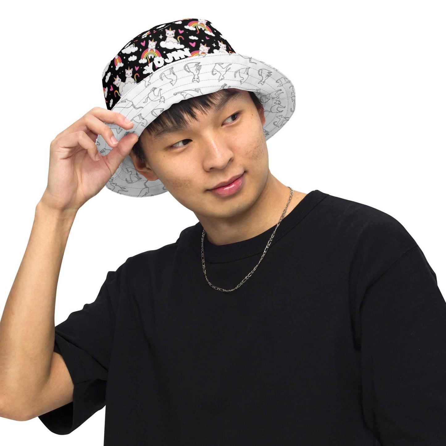 Black and White Reversible Bucket Hat