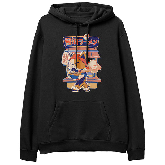 Sudadera con capucha de gato ramen