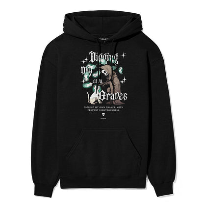 Sudadera con capucha de gato "Cavando mis propias tumbas"