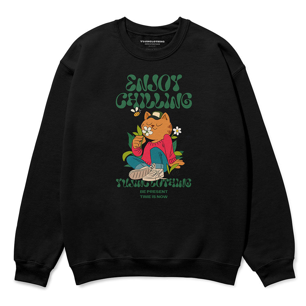 Sudadera con capucha "Disfruta del relax del gato"