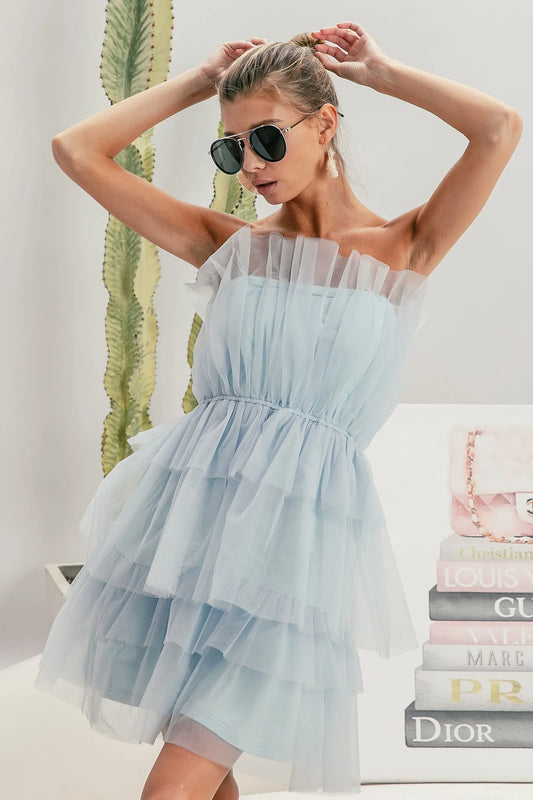 BiBi Sleeveless Layered Organza Dress