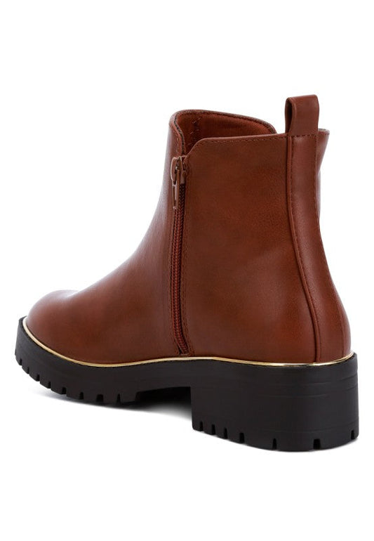 Thorin Metallic Frame Block Heel Boots