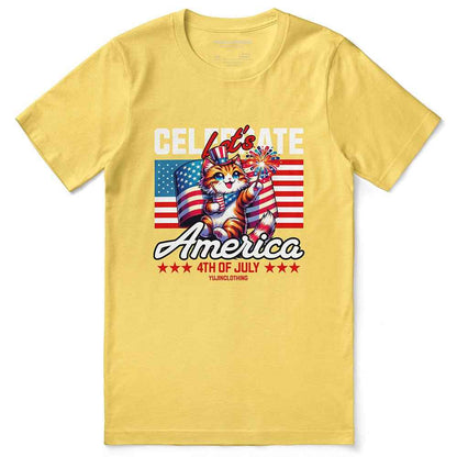Celebrate 4th July Cat T-Shirt