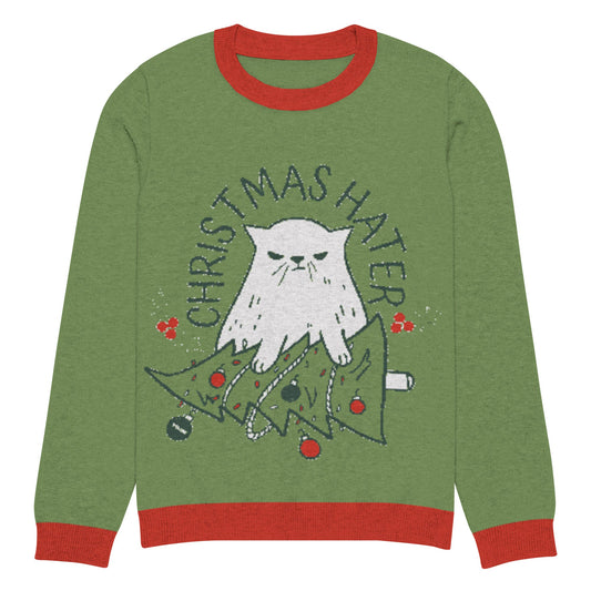 Sudadera con capucha de gato que odia la Navidad