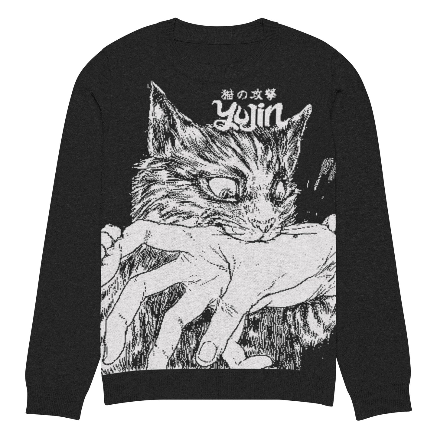 Sudadera de punto con gato Sudden Bite