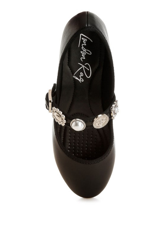 Kavana Charms Embellished Flat Mary Janes