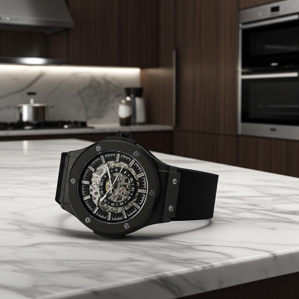 The 199 Gunmetal -Skeleton Automatic Luxury Watch by Dapr