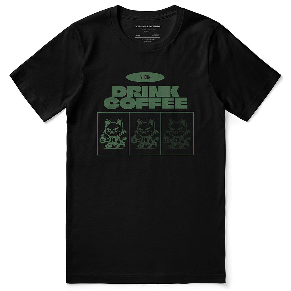 Drink Coffee Cat T-Shirt - Lolomo!