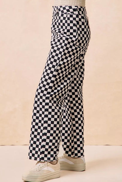 BiBi Gameday Theme Checkered Printed Pants