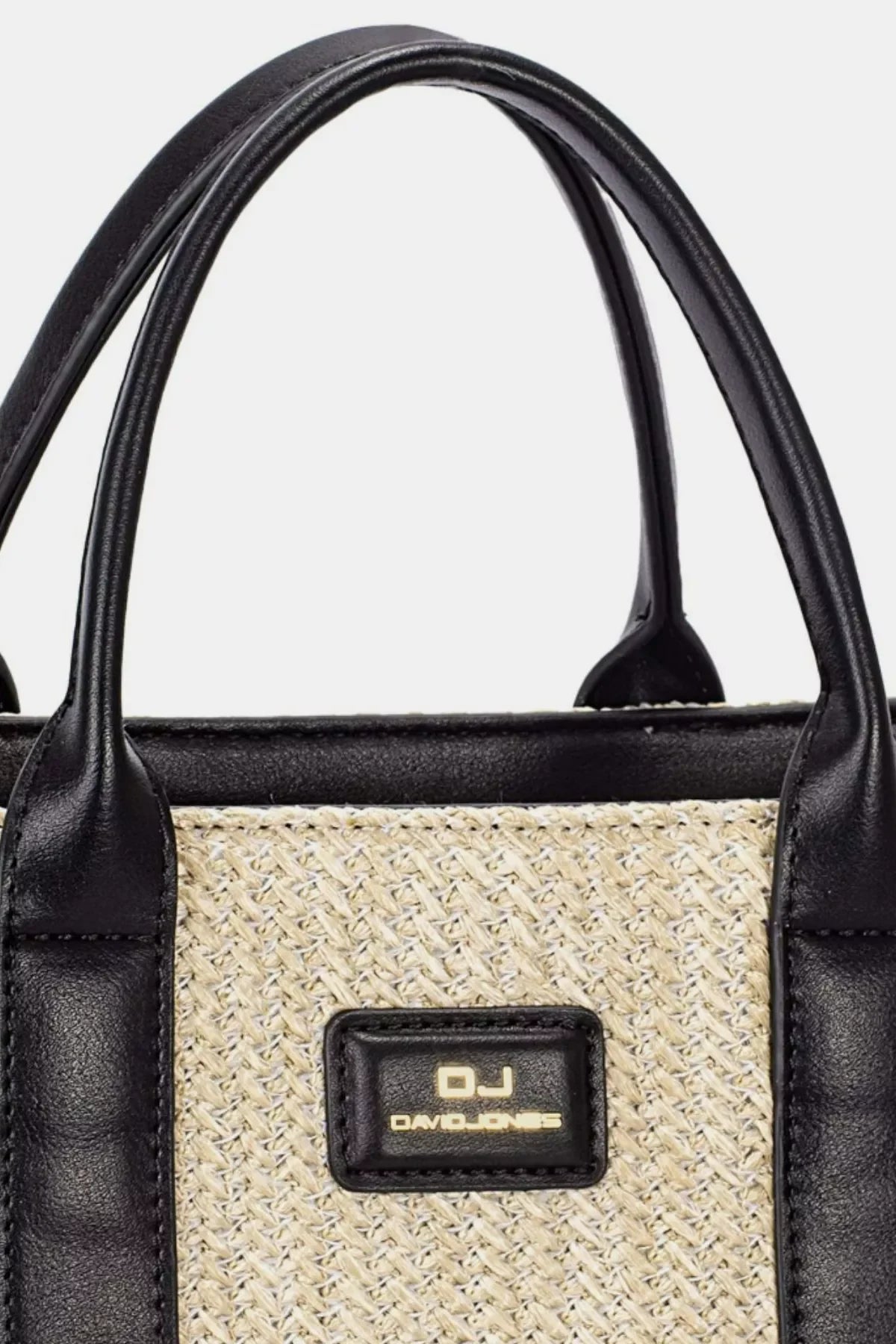 David Jones Square Woven Tote Handbag