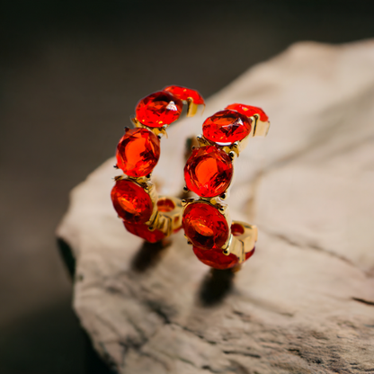 Crimson Elegance Earrings – Luxury Red Statement Earrings - Lolomo!