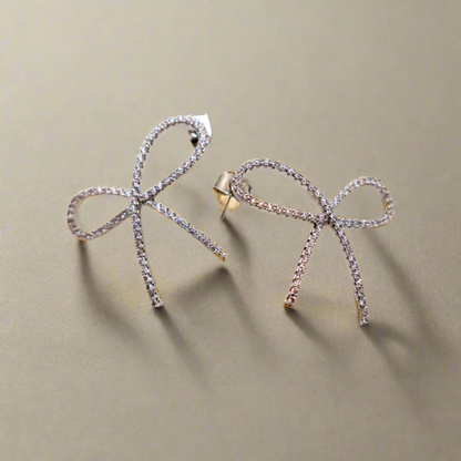 Chic Bow Tie Glamour Earrings – Gold Bow Tie Stud Jewelry