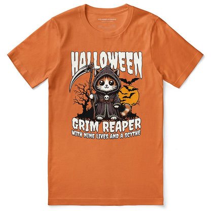 Grim Reaper Halloween Cat T-Shirt - Lolomo!