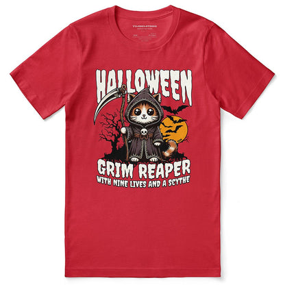 Grim Reaper Halloween Cat T-Shirt - Lolomo!
