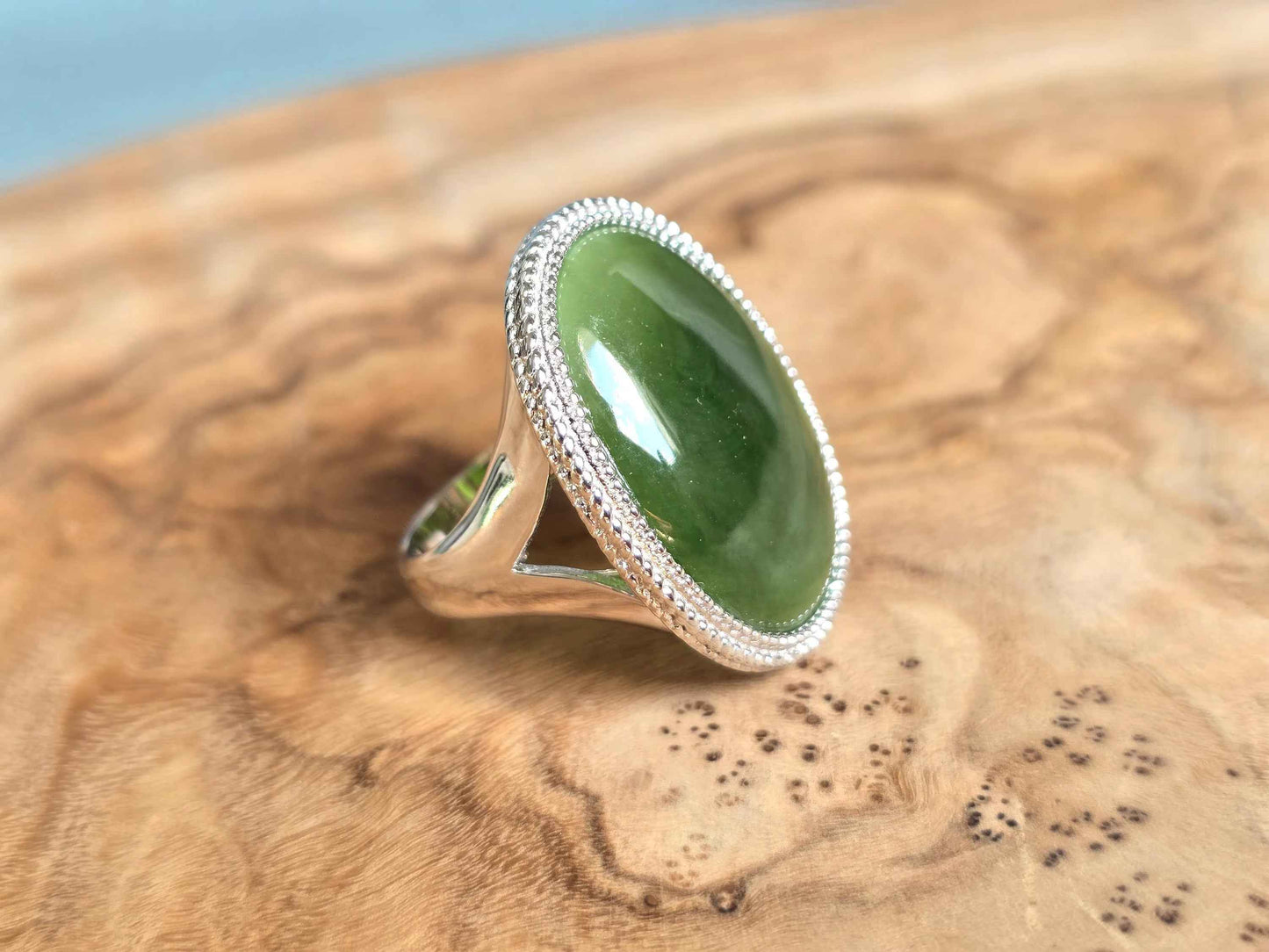 Canadian Jade Silver Ring - 1062