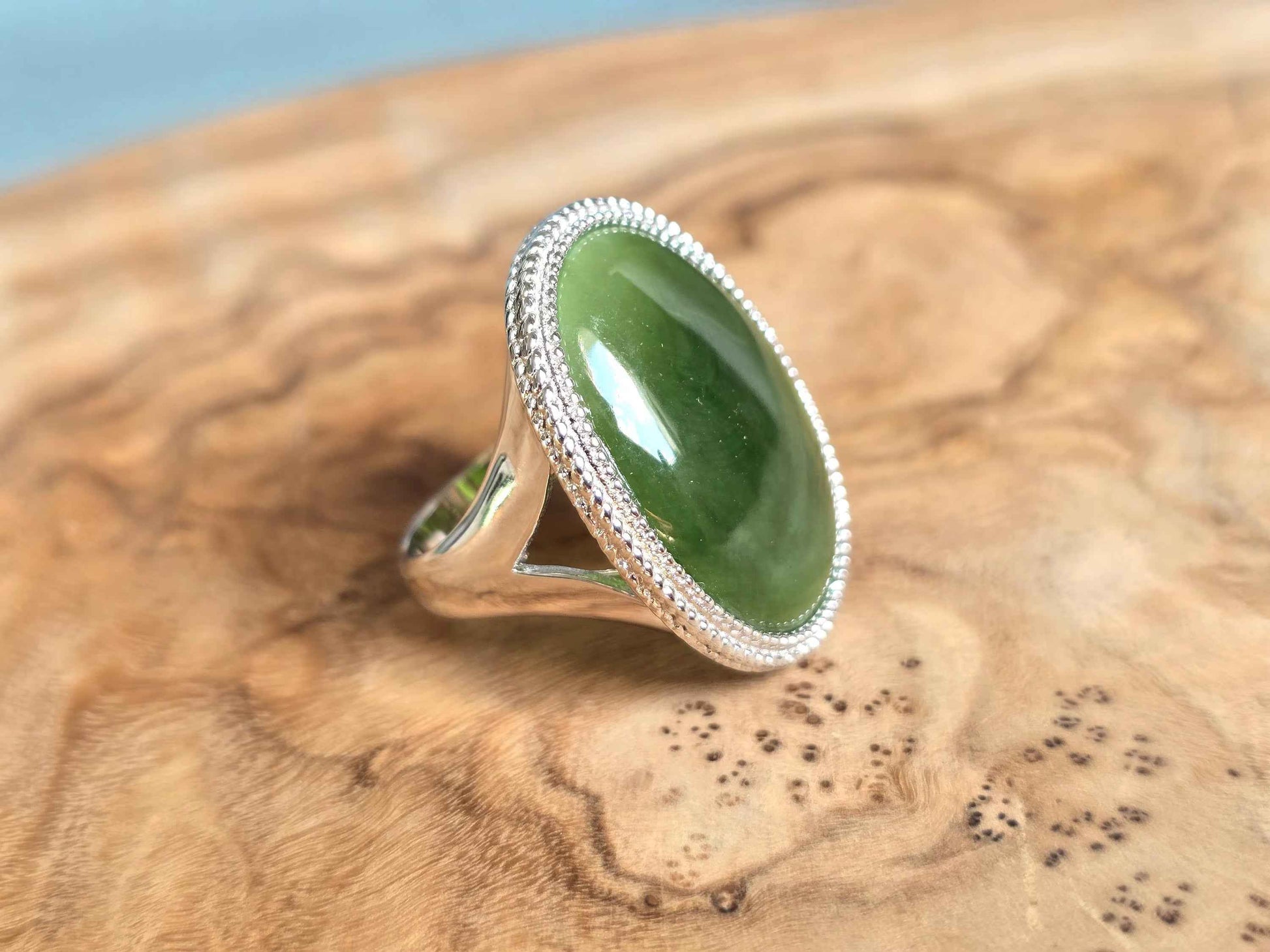 Canadian Jade Silver Ring - 1062
