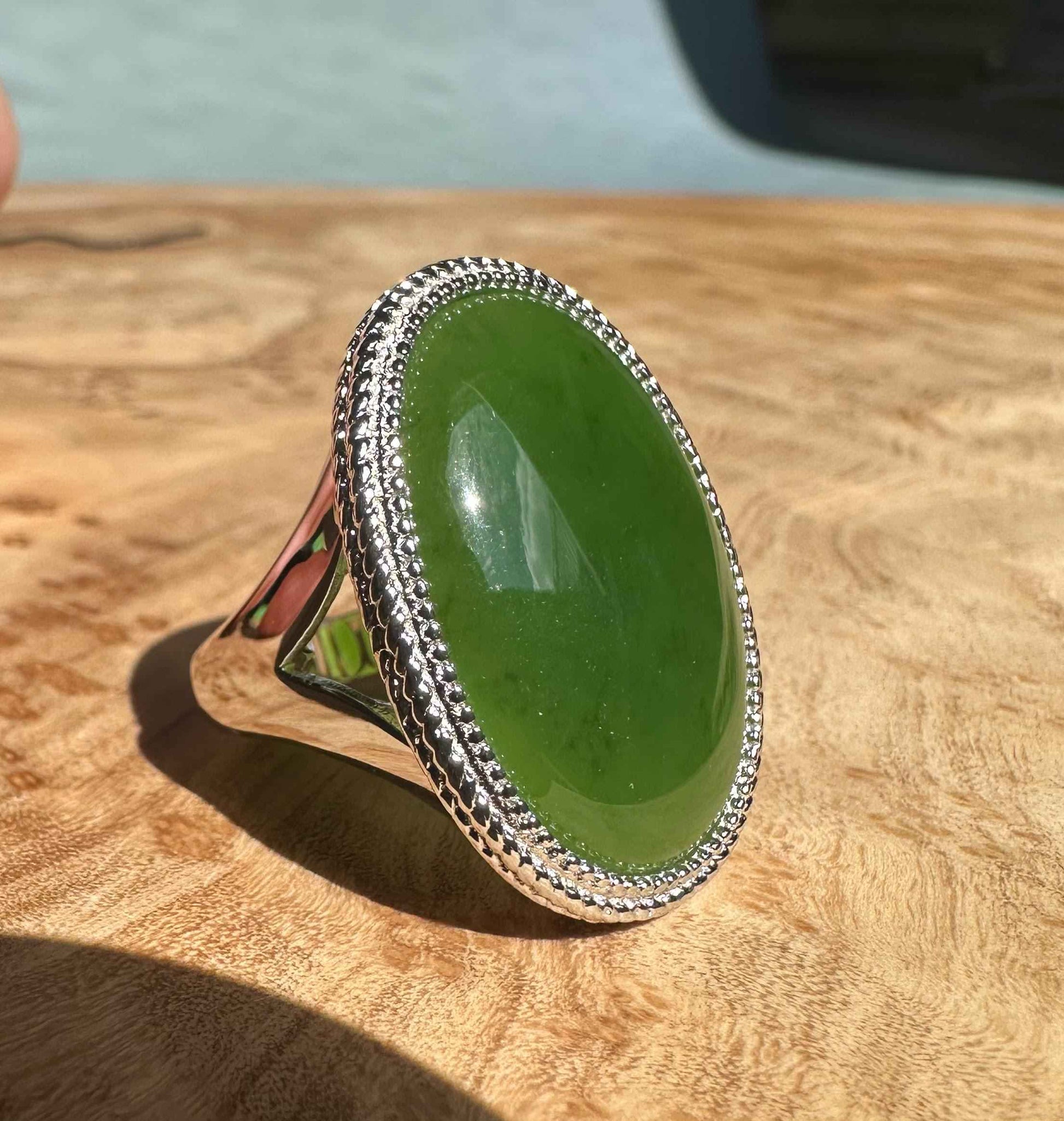 Canadian Jade Silver Ring - 1062